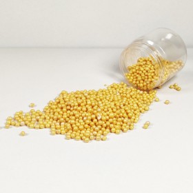 Захарна поръска "Перлени топчета" - Златни-средни - 50гр